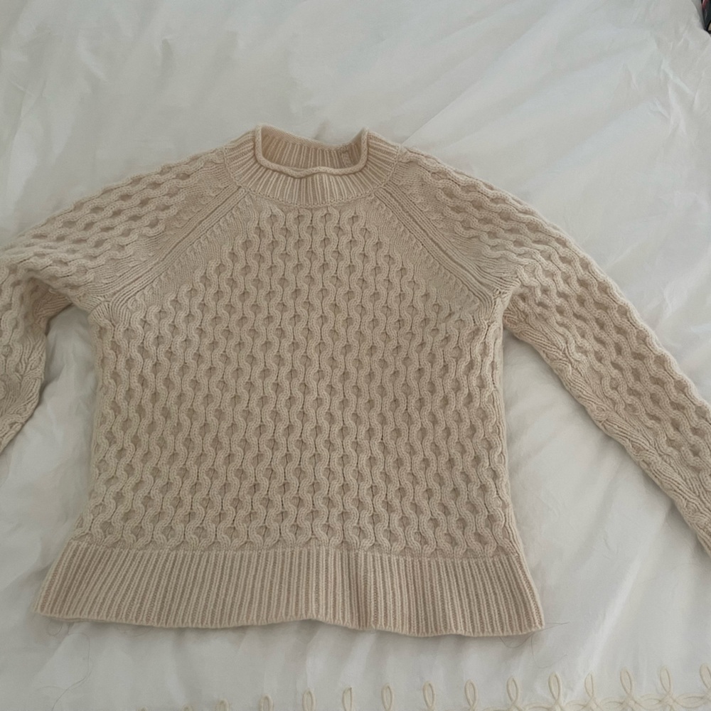 Ivory J. Crew Cashmere textured sweater size M